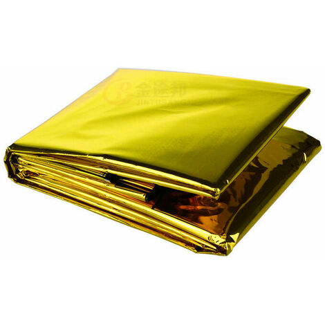 Couverture de survie One Piece Couverture de survie d'urgence Camping Couverture de survie Or/Argent Idéal pour le marathon de survie en plein air - 210 x 160 cm