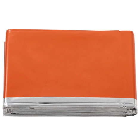 Couverture de Survie Réfléchissante Orange Aluminisée PE 80g Imperméable Reusable pour Camping Urgence