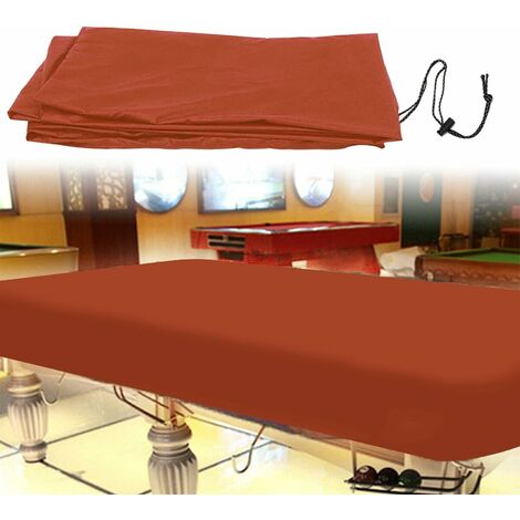 Couverture de Table de Billard,Durable d'Oxford de Billard de Billard avec la Couverture Lavable de Table de Billard de Cordon(245x140x20cm,Café)——VEBTles