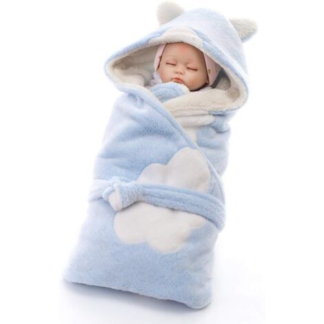 Couverture d'emmaillotage d'hiver pour bébé, gigoteuse en peluche, couverture d'emmaillotage pour nouveau-né, gigoteuse douce et chaude pour poussette