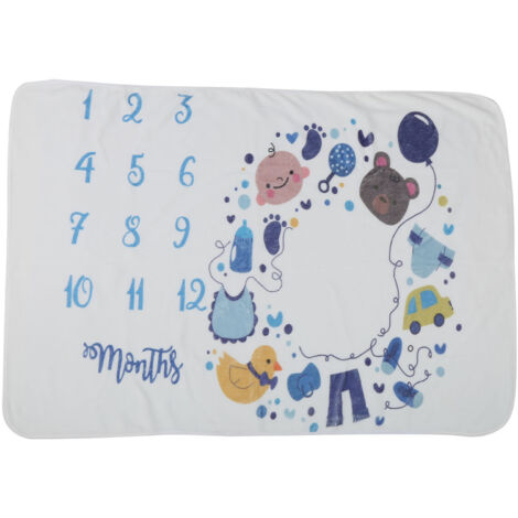 Couverture d'éveil bébé double face en flanelle - Accessoire photo nouveau-né et tapis de jeu doux