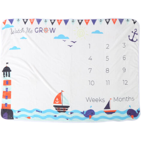 Couverture d'éveil bébé en flanelle - Tapis de jeu et de motricité pour nouveau-né et étapes mensuelles