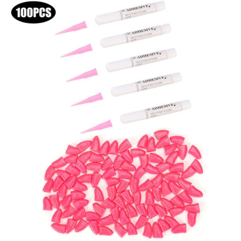 Couverture d'ongles en PVC souple pour chien, 100 pièces, capuchon de griffe de patte, accessoire de toilettage (rose foncé L)