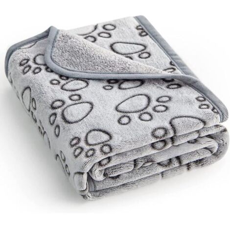 Couverture douce de haute qualité, lavable, 76 x 104cm, produit essentiel pour les chiots, (Gris).