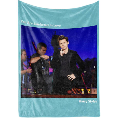 Couverture douce et chaude avec motif célébrité, imprimé étoiles et photos colorées, idéale pour le lit 140x200cm BL599B-5