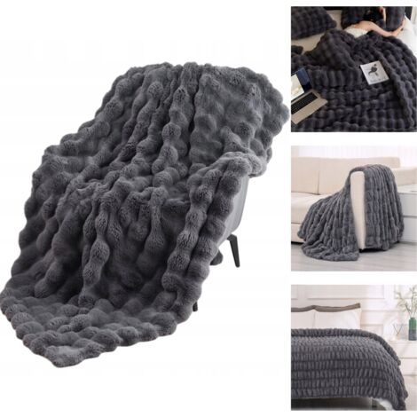 Couverture douce et moelleuse Cozyglam pour lit, couvre-lit gris
