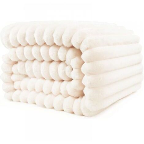 Couverture douillette 150 x 100 cm – Couverture chaude et moelleuse pour maman, femmes et petites amies (beige, 150 x 100 cm)