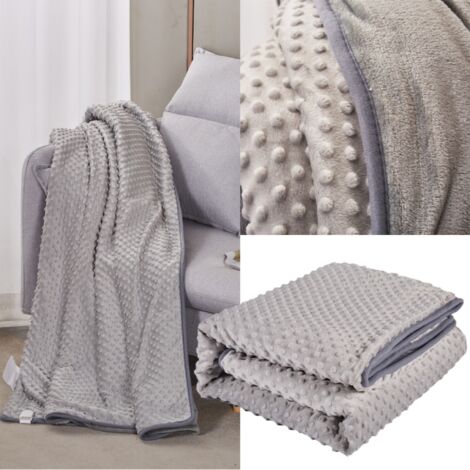 Couverture électrique 1.3x1.6m 220V, matelas chauffant, châle, chauffe-corps d'hiver, prise ue (velours à pois)