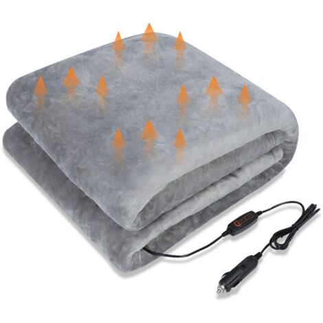 Couverture électrique chauffante pour Voiture, 3 Niveaux de Chauffage,150 x 100 cm Electrique Couverture Voiture Chauffage, Camping,Maison