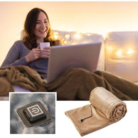 Couverture électrique USB Couverture chauffante électrique en flanelle épaisse pour une utilisation pendant le travail