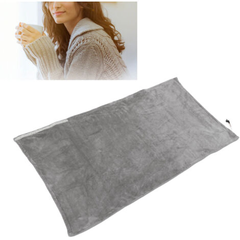 Couverture électrique USB Douillette Douce Portable Contrôle de la température Lavable en machine Châle chauffant pour voiture Maison Voyage Gris