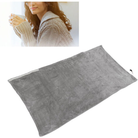 Couverture électrique USB Douillette Douce Portable Contrôle de la température Lavable en machine Châle chauffant pour voiture Maison Voyage Gris
