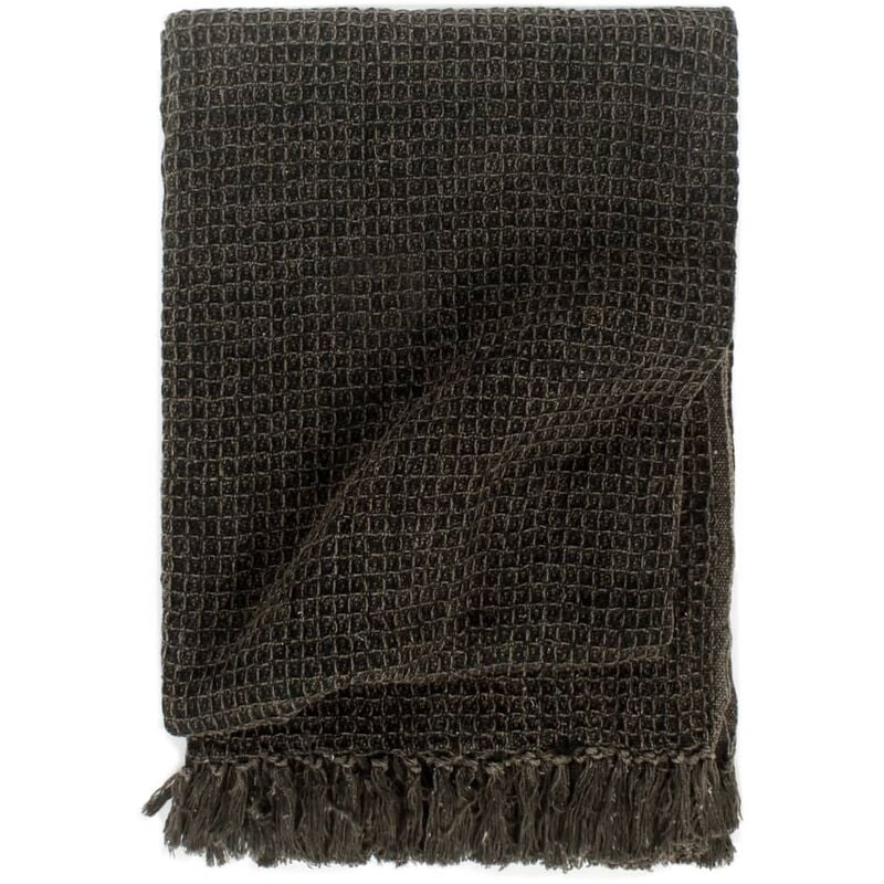 Vidaxl - Couverture en coton 220 x 250 cm Anthracite/Marron