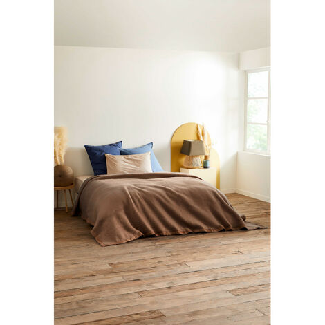 Couverture en Courtelle "Sarenne" Toison d'Or - Sarenne Havane Crème - 180 x 240 cm