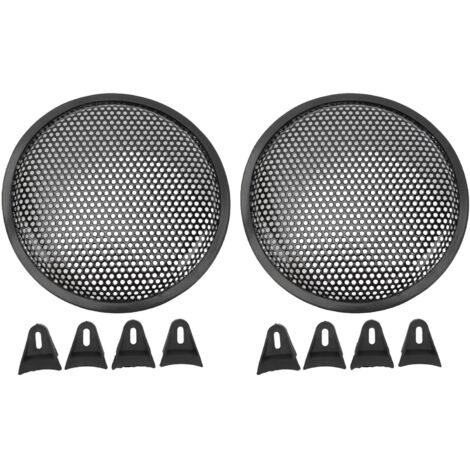 Couverture en Maille pour Caisson de Basses, Couverture de Grille de Haut-parleur, Installation Simple, Surface en Satin Noir de 8 Pouces, Résistante aux Oreilles pour Voiture RV