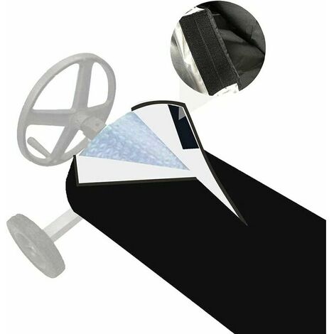 Couverture Enrouleur Bâche Piscine en Tissu Imperméable,Couverture de Protection Piscine Extérieur,Couverture pour Bâche Solaire,Bâche de Piscine—（Noir）