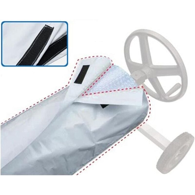 Galozzoit - Couverture Enrouleur Bâche Piscine En Tissu Imperméable, Housse De Protection Solaire Étanche Couverture De Protection Enrouleur