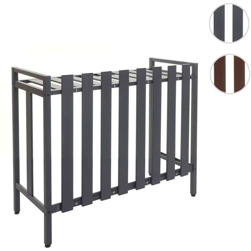 Cache pour climatiseur/pompe à chaleur HWC-K58 - couverture grille de protection métal 80x90x39cm - marron