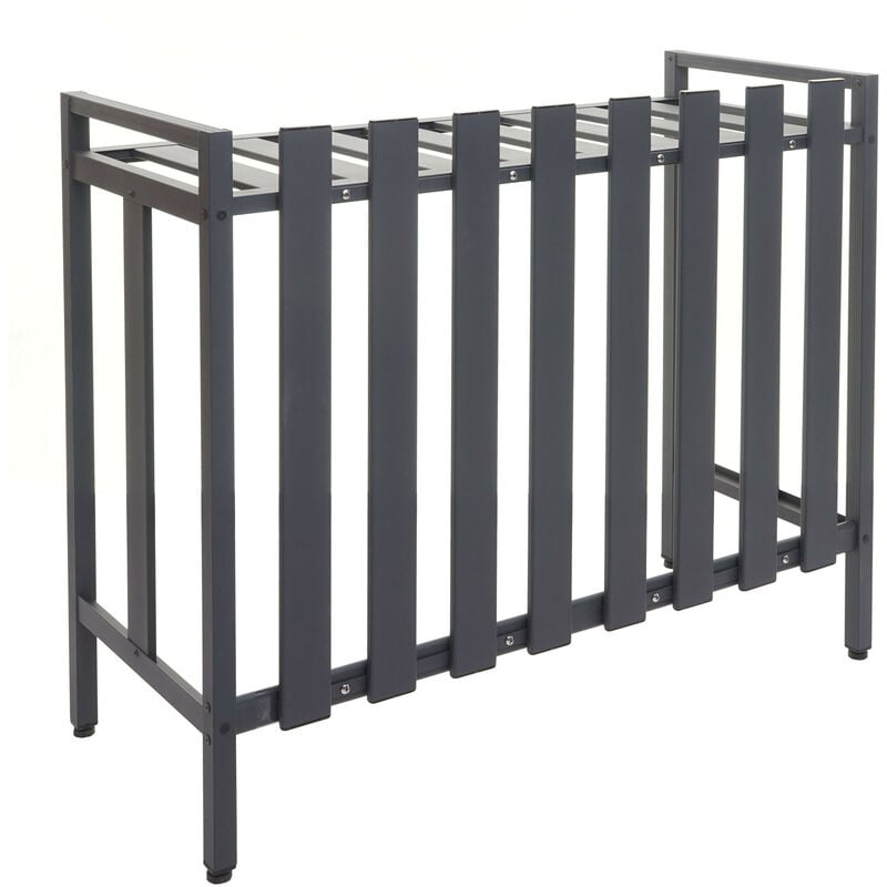 Cache pour climatiseur/pompe à chaleur HWC-K58 étagère pour plantes - métal 80x90x39cm - gris