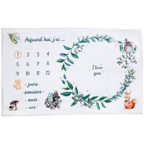 Couverture étape bébé nature 120x80cm - Atmosphera créateur d'intérieur