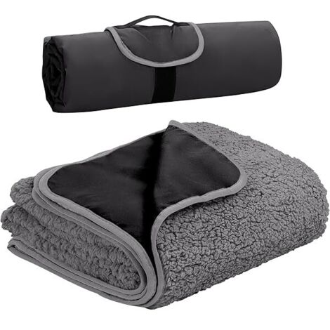 Couverture Extérieure Étanche - Polyester Imperméable + Doublure Sherpa - Pour Stade Plage Concert Camping Voiture - 150 x 200 cm - 1 Pièce