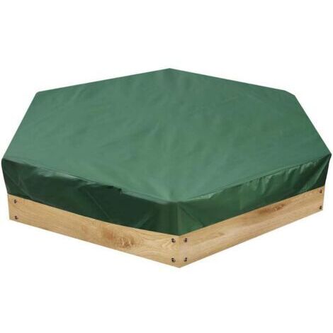 Couverture hexagonale verte pour bac à sable, abri de piscine, fabriquée en tissu Oxford de haute qualité, durable et facile à plier.