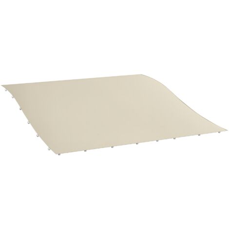 Couverture kiosque pergola 3x3 m polyester 16 trous drainage 297x297 cm beige