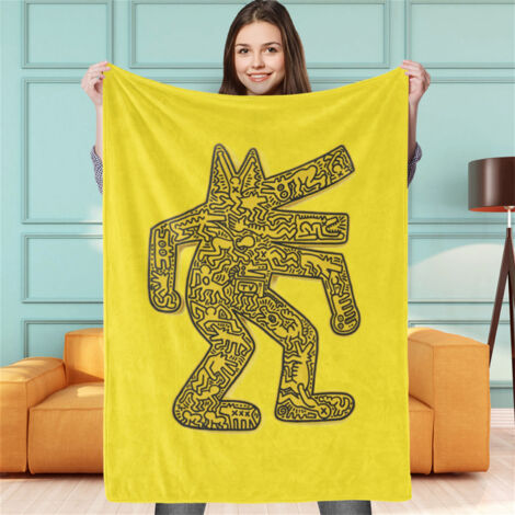 Couverture Légère Loup Mignon Colorée - Idéale pour Maison, Bureau, Voyage et Camping - Modèle BL692 - 80x100 cm