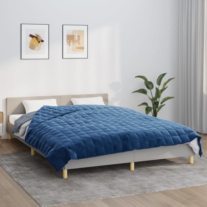 Vidaxl - Couverture lestée Bleu 200x200 cm 13 kg Tissu