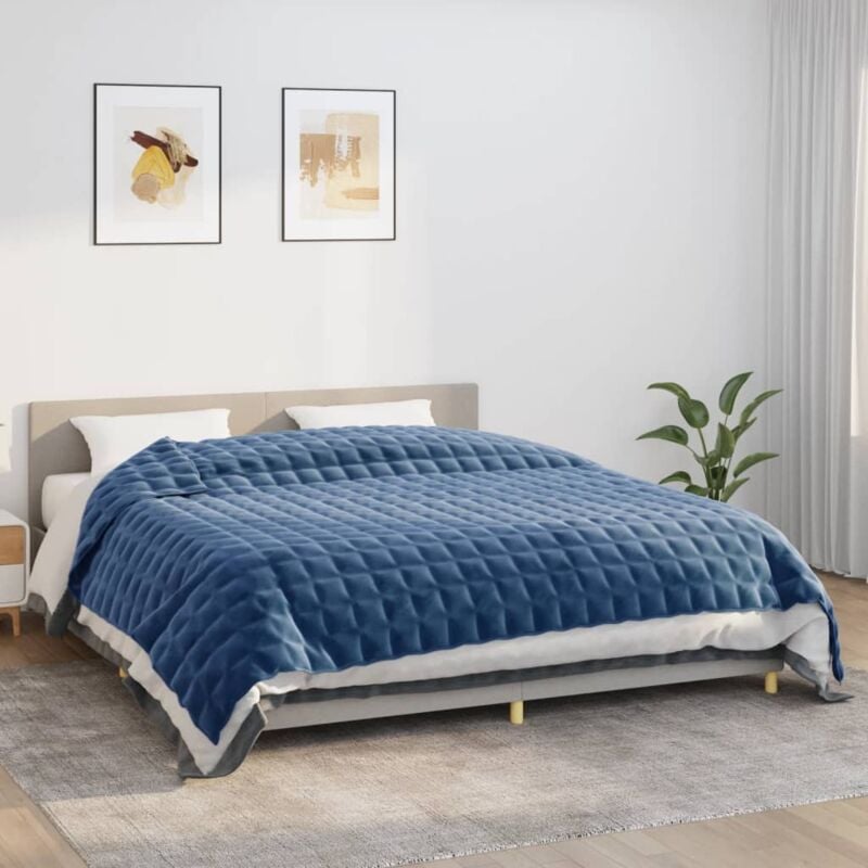 Vidaxl - Couverture lestée Bleu 235x290 cm 11 kg Tissu