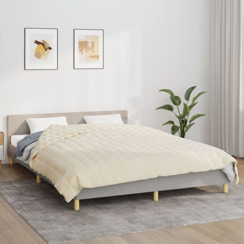 Couverture lestée Crème clair 220x240 cm 15 kg Tissu vidaXL
