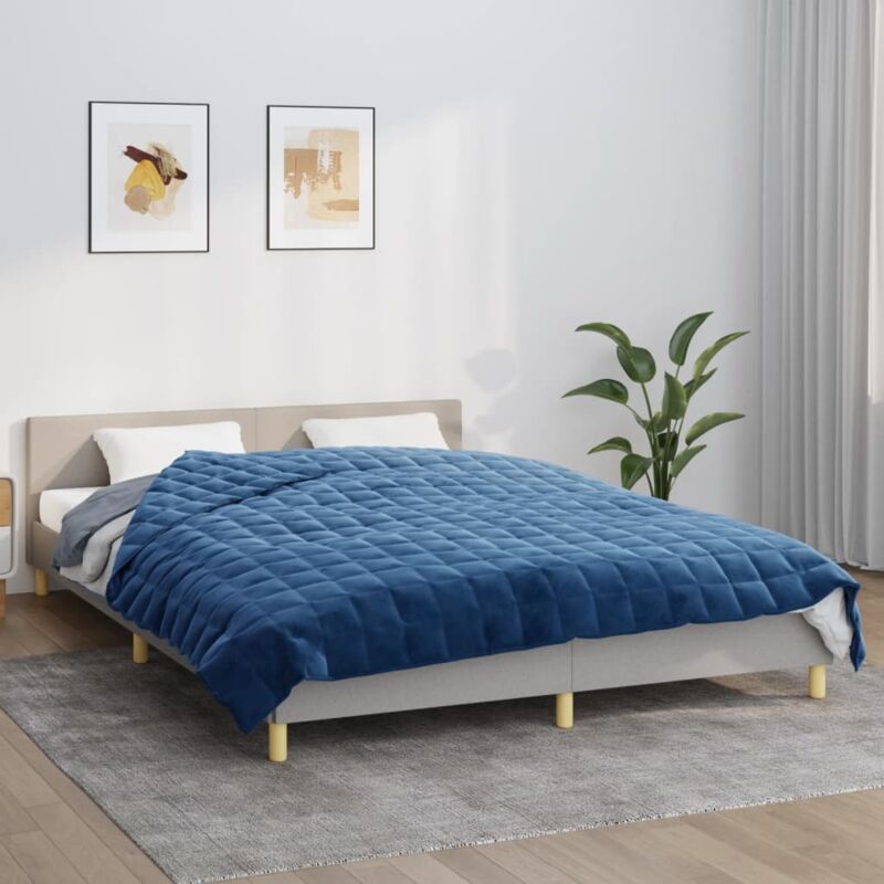 Couverture lestée Bleu 200x225 cm 9 kg Tissu vidaXL