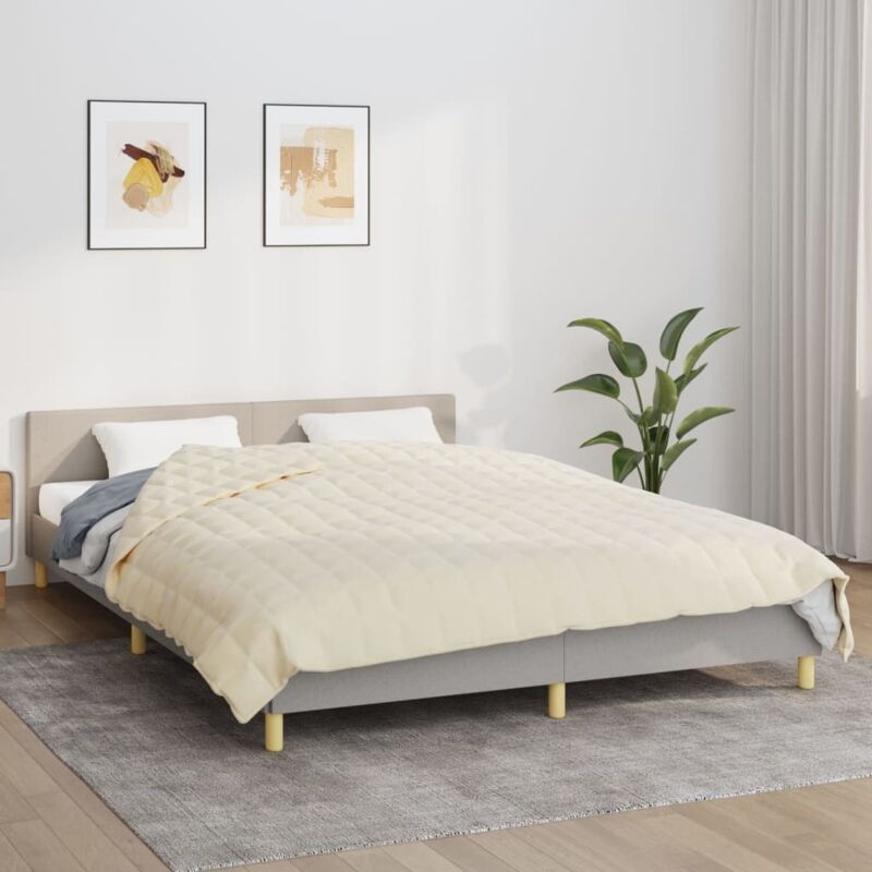 vidaXL Couverture lestée Crème clair 200x225 cm 9 kg Tissu