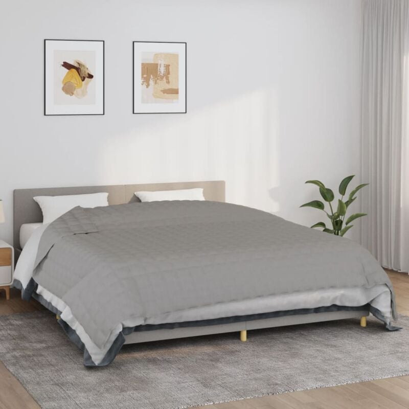 Vidaxl - Couverture lestée Gris 220x260 cm 11 kg Tissu