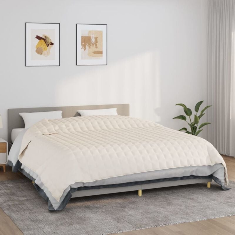 Vidaxl - Couverture lestée Crème clair 220x260 cm 11 kg Tissu