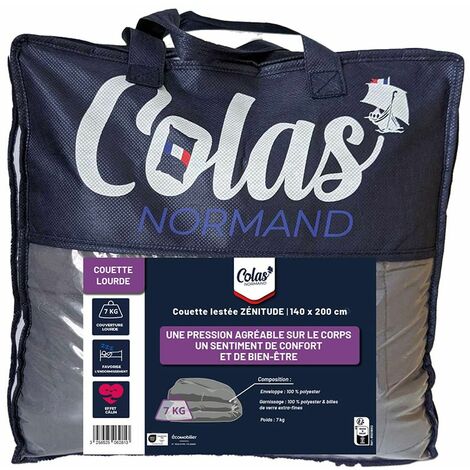 Couverture lestée 140x200 cm 7 kg – Enveloppe 100% polyester – Billes de verre hypoallergéniques – Certifiée OEKO TEX Standard 100