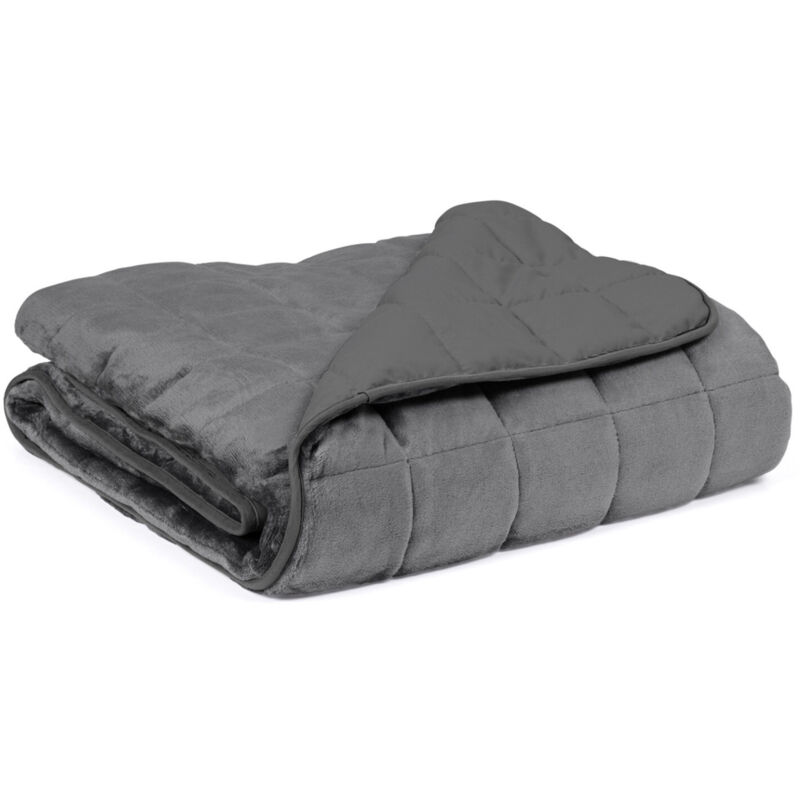 Couverture lestée 150x200 cm bicolore gris clair et gris 9 kg