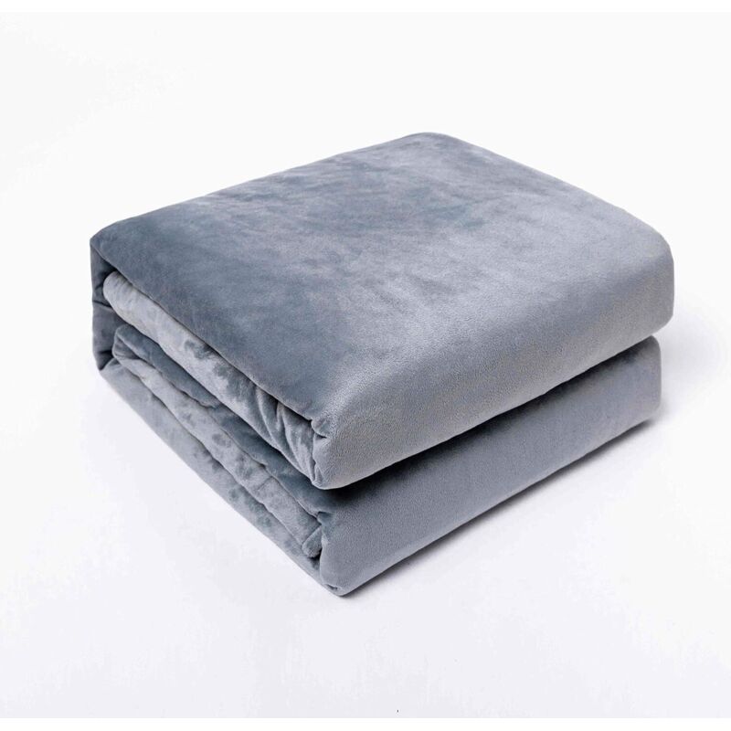 Couverture lestée 17 lb - 60 x 80 cm - Minky doux avec perles de verre Gris clair Pour hommes, femmes et adolescents
