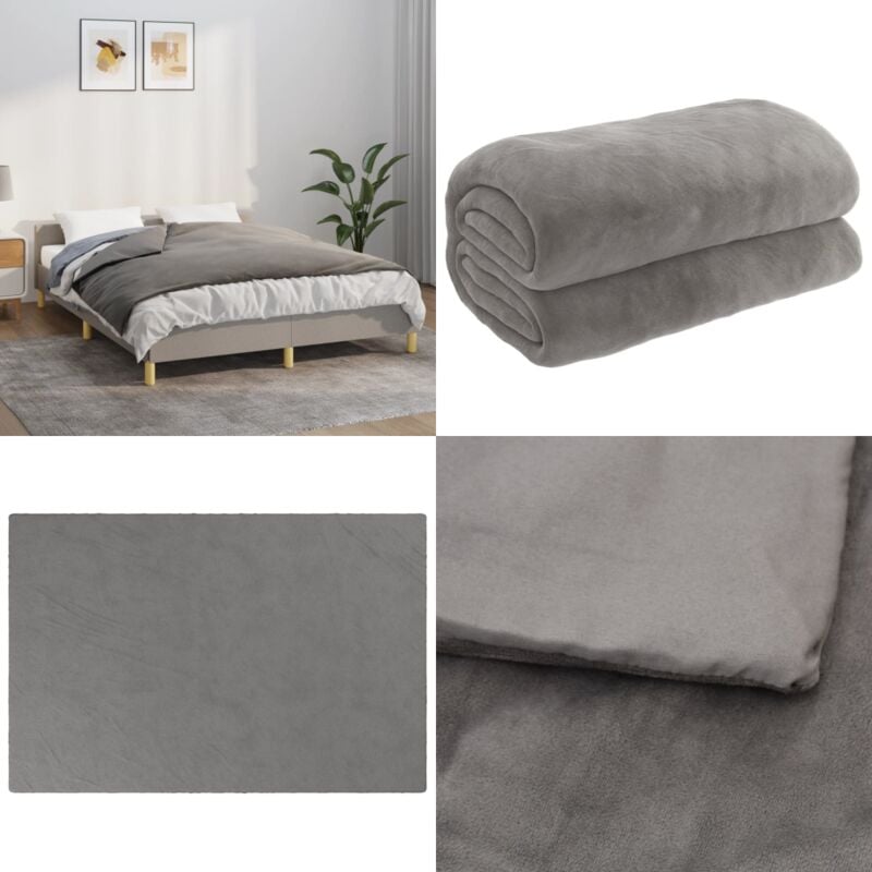 Vidaxl - Couverture lestée avec housse Gris 120x180 cm 9 kg Tissu - Couverture Lestée - Couverture Poids - Literie - Sommeil Profond - Relaxation