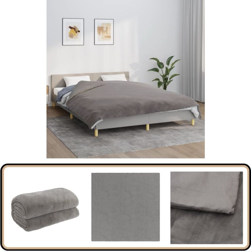 Vidaxl - Couverture lestée avec housse Gris 200x200 cm 13 kg Tissu - Couverture Lestée - Couverture Poids - Sommeil Profond - Relaxation - Stress