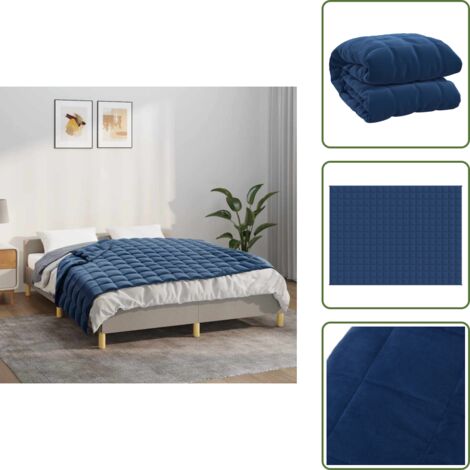 Couverture lestée Bleu 150x200 cm 7 kg Tissu - Couverture Lestée - Couverture Poids - Literie - Sommeil Profond - Relaxation