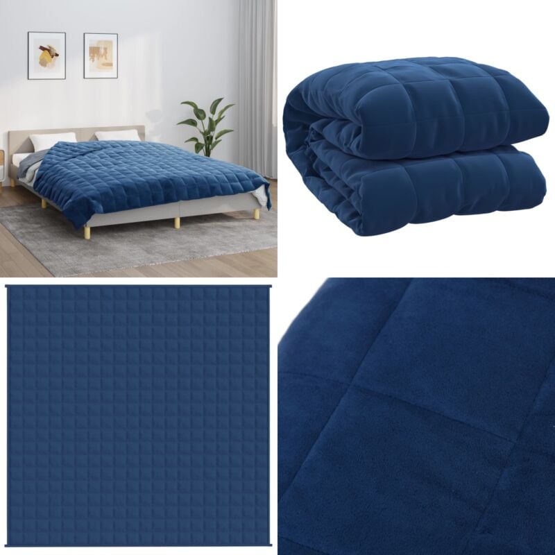 Couverture lestée Bleu 200x200 cm 9 kg Tissu - Couverture Lestée - Couverture Poids - Literie - Sommeil Profond - Relaxation - Home & Living