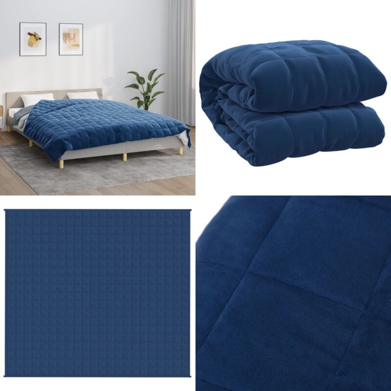 Vidaxl - Couverture lestée Bleu 200x220 cm 9 kg Tissu - Couverture Lestée - Couverture Poids - Sommeil Profond - Relaxation - Stress - Home & Living