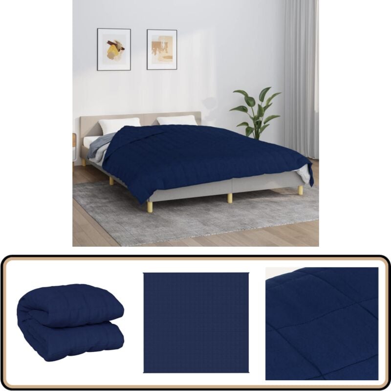 Vidaxl - Couverture lestée Bleu 220x240 cm 11 kg Tissu - Couverture Lestée - Couverture Poids - Literie - Sommeil Profond - Relaxation