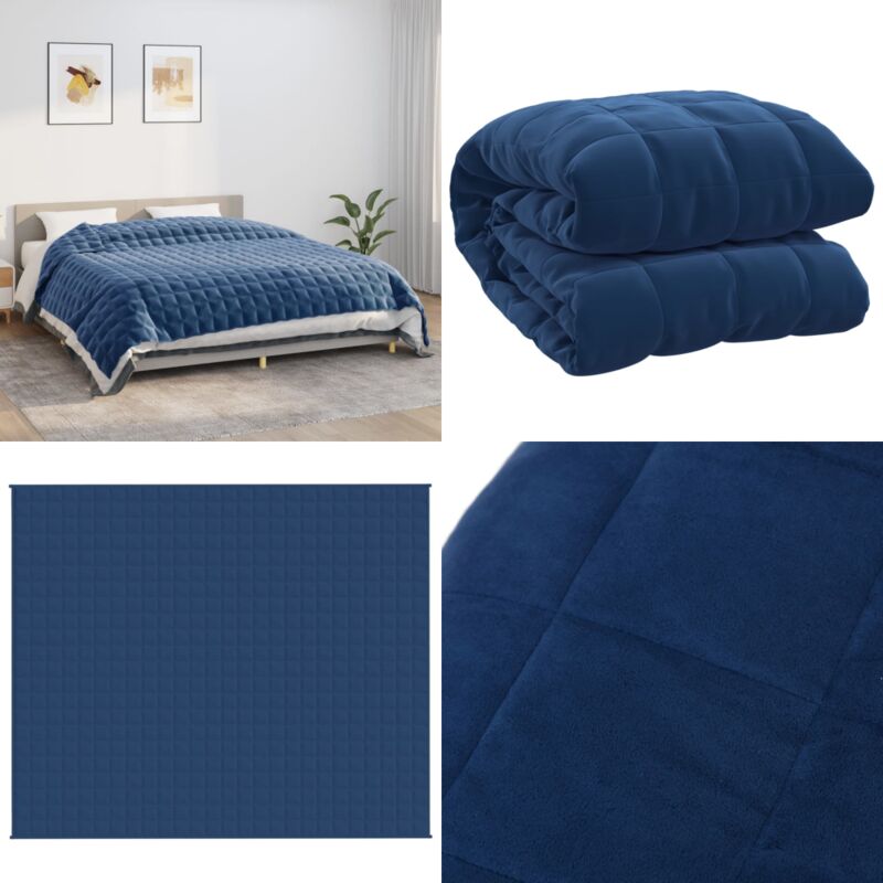Vidaxl - Couverture lestée Bleu 220x260 cm 11 kg Tissu - Couverture Lestée - Couverture Poids - Literie - Sommeil Réparateur - Relaxation - Home &