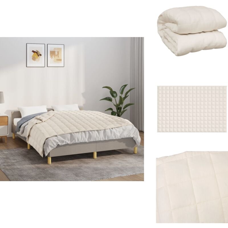Vidaxl - Couverture lestée Crème clair 122x183 cm 5 kg Tissu - Couverture Lestée - Couverture Poids - Literie - Sommeil Profond - Relaxation