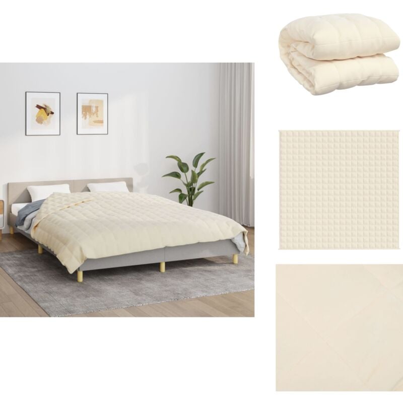 Vidaxl - Couverture lestée Crème clair 200x200 cm 9 kg Tissu - Couverture Lestée - Couverture Poids - Literie - Sommeil Réparateur - Relaxation