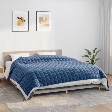 Couverture lestée  Douce et Confortable Bleu 220x260 cm 15 kg Tissu 51031