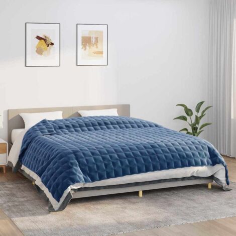 Couverture lestée  Douce et Confortable Bleu 235x290 cm 15 kg Tissu 51288