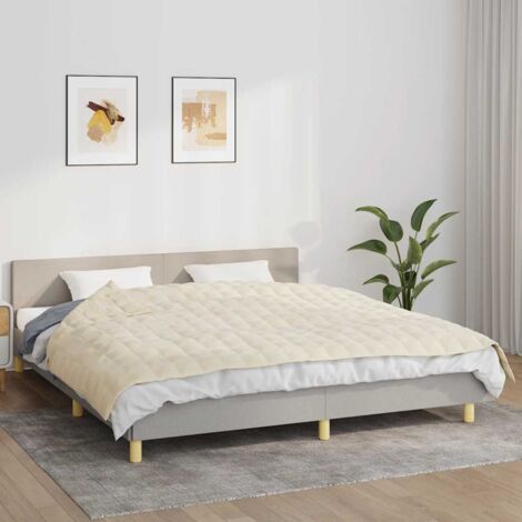 Couverture lestée  Douce et Confortable Crème clair 155x220 cm 11 kg Tissu 42694